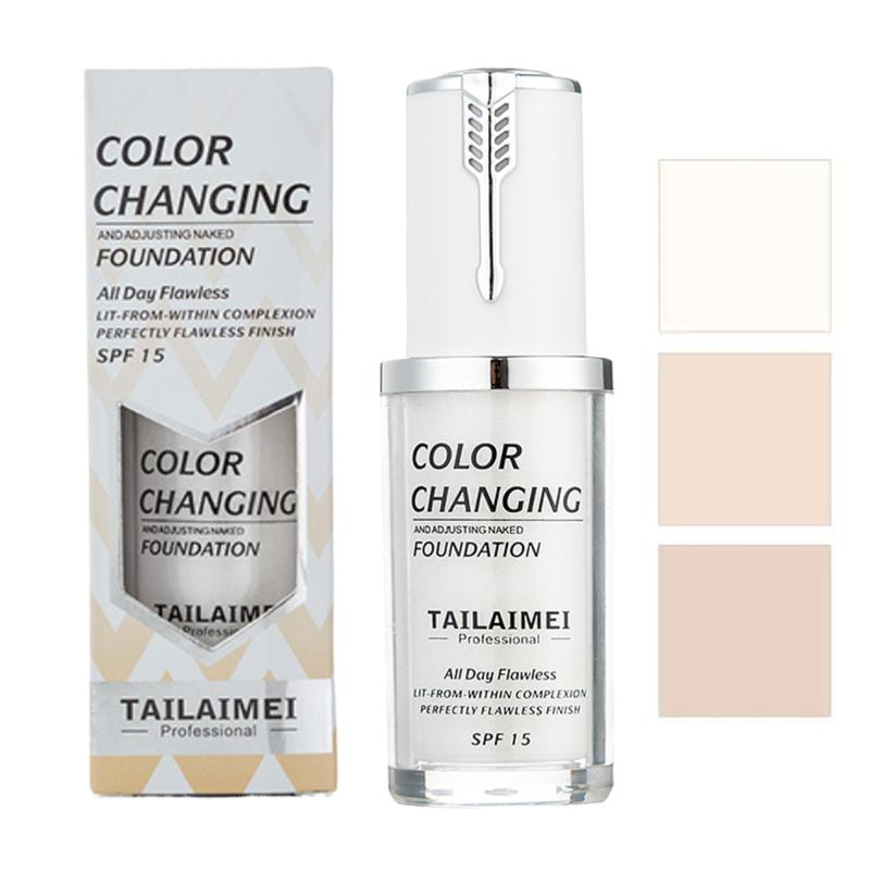 Color Changing Foundation and Concealer Set For Light Skin Long Lasting Highlighter and Non Fading Cosmetic Flawless Lightweight Makeup Waterproof