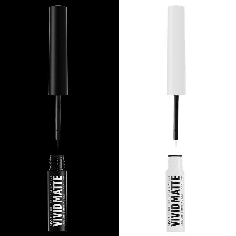 Vivid Matte Liquid Liner, Smear-Resistant Eyeliner with Precise Tip, Black, NYX Professional Makeup