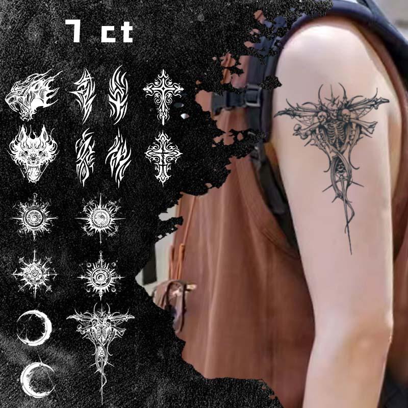 Creative Fake Tattoo Sticker, 7 Counts set Long Lasting Waterproof Temporary Tattoo, Body Art Decoration for Men & Women