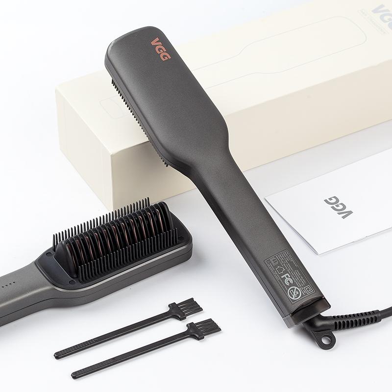 Comfort Hair Straightening and Curling 2 in 1 Comb 30s Fast Heating Brush with Auxiliary Comb for Women 5 Temp Settings, Anti-Scald Auto-Shut Off