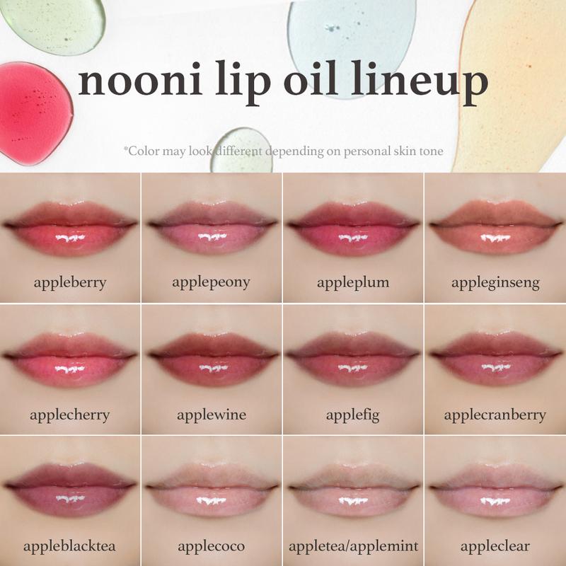 Trio Bundle Nooni Korean Apple Lip Oil + Lip Stain Trios | Tinting and Long Lasting, Moisturizing Lip Care (13 options) Hydrate Lipgloss Makeup