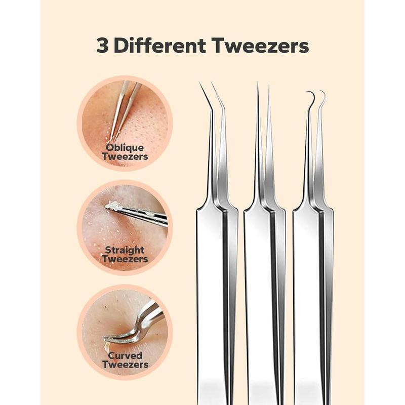 Blackhead Remover Pimple Popper Tool Kit (10 Pcs), Blackhead Extractor, Stainless Extraction Tools, Comedones Extractor Acne Removal Kit for Whitehead Popping, Zit Removing for Nose Face ToolThanksgiving, Christmas, New Year Gift