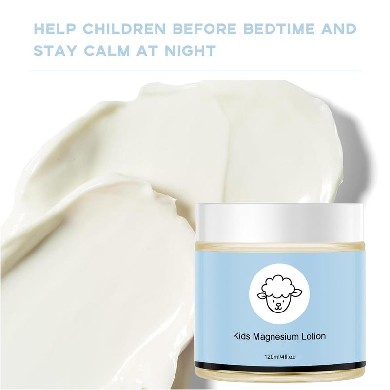 Soothing Magnesium Lotion for Kids,Topical Magnesium Cream Helps Kids Relax at Bedtime and During The Night, Magnesium Lotion - Without Melatonin (4 oz)