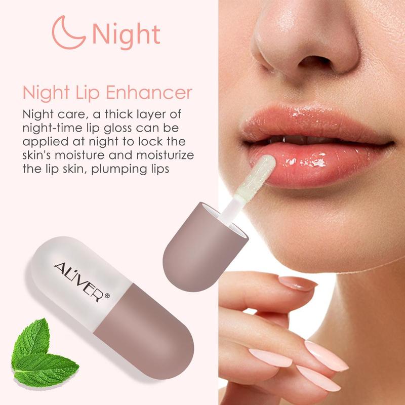 Day & Night Double Effect Lip Enhancement Liquid, Lip Enhancement Cream & Lip Care Essence, Moisturizing Lip Care Product for Christmas Gift