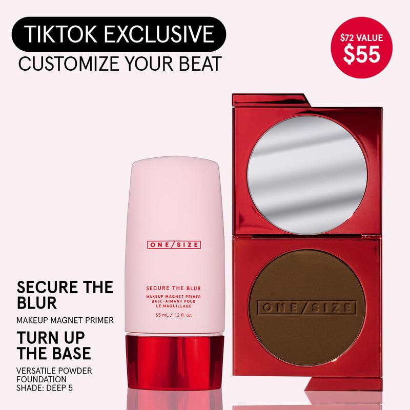 Turn Up the Blur Duo Value Set - Pore-Minimizing Primer & Customizable Award-Winning Pressed Powder Foundation for Smooth Texture and Flawless Skin | Instantly Blurs & Smooths