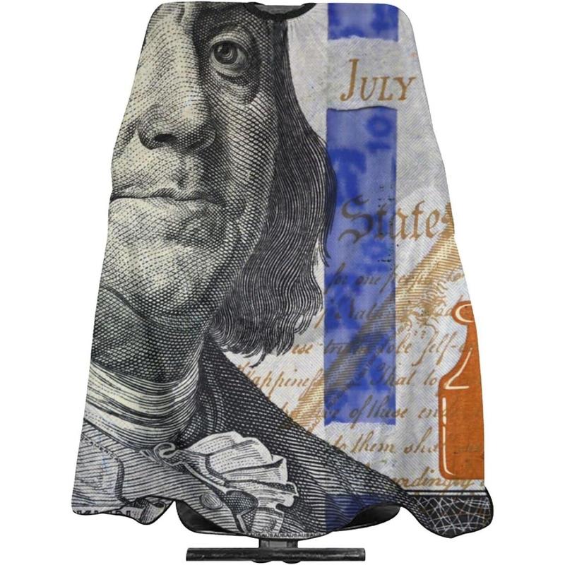 ONE TO PROMISE Dollars Bill Cash Barber Cape Usa One Hundred Dollars Bill Hair Cut Salon Cape,Hair Stylist Hairdresser Styling Cape,Waterproof Haircut Apron Cover Up For Adults,55"X66"