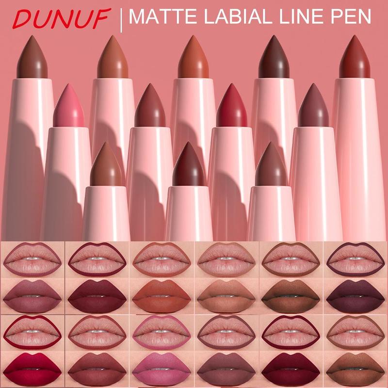 Long Lasting Lip Liner Set, 12pcs set Waterproof Matte High Saturation Lip Liner Pencil, Easy Coloring Lip Makeup Accessories for Women & Girls