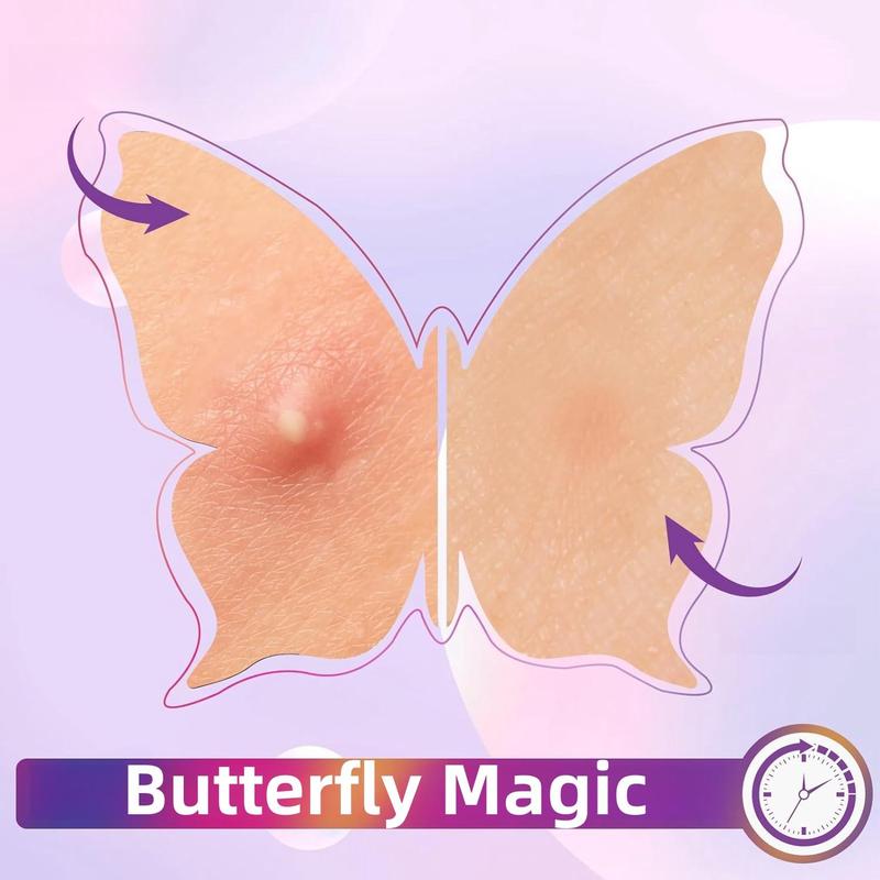 Butterfly & Heart Shaped Hydrocolloid Acne Patches, 120pcs box Gentle Zit Absorbing Cover Patches for Face, Skin Care for All Skin Types