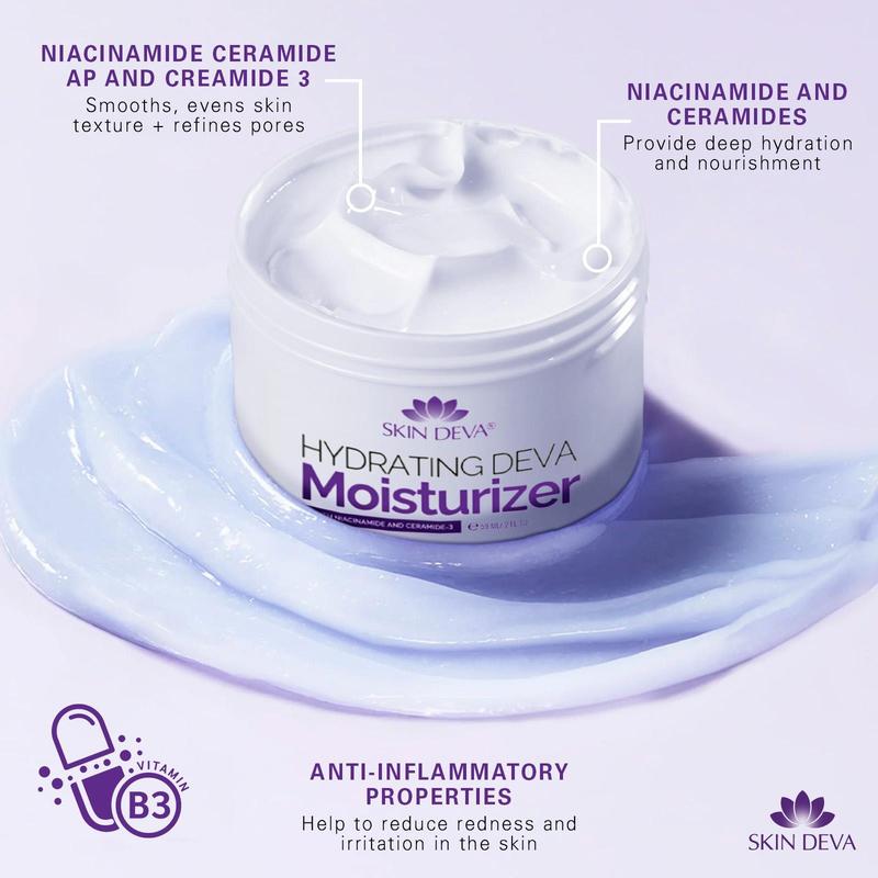 Hydrating Deva Moisturizer with Niacinamide & Ceramide | Hyaluronic Acid | All Skin Types