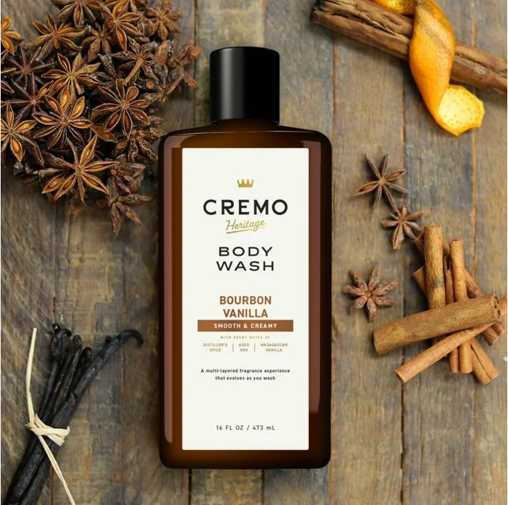 Cremo Mens Body Wash, 16 Oz, Bourbon Vanilla Scent