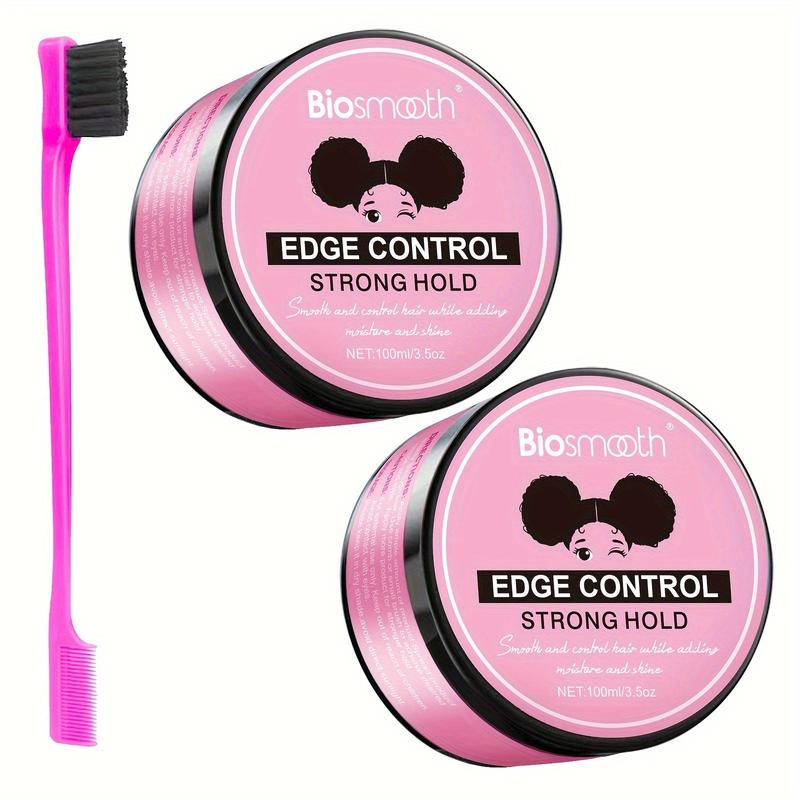 Hair Edge Brush & Hair Mousse, 2pcs Hair Styling Cream & 1pc Brush, Hair Styling Tool for Women & Girls