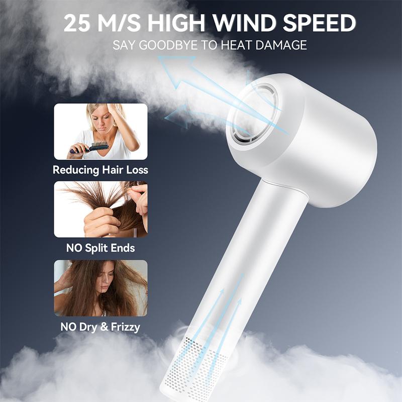 MEDITOROSS High-Performance High-Speed Hair Dryer, 200 Million Negative Ions, 140,000 RPM, Fast Drying, Anti-Static, Frizz-Free, Gentle on Hair, 3 Smart Temperature Settings, Lightweight and Portable