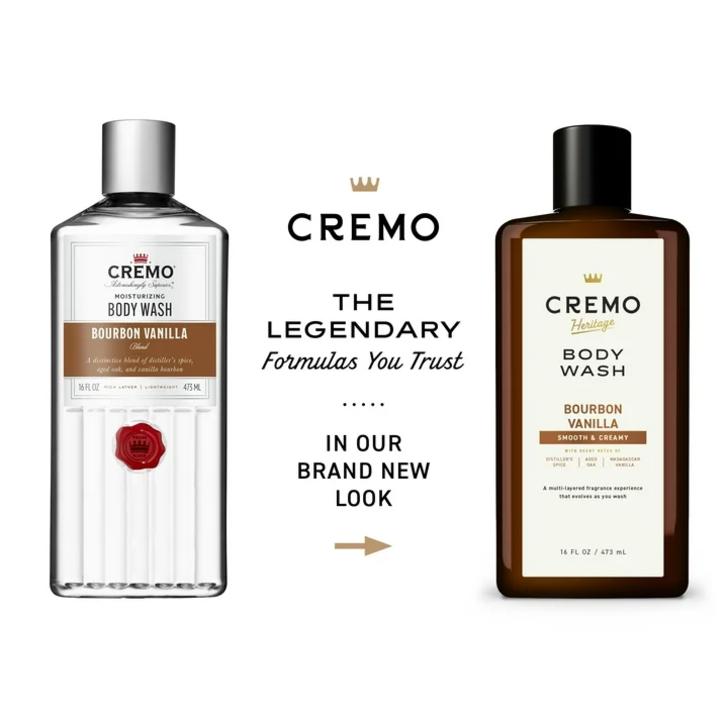 Cremo Mens Body Wash, 16 Oz, Bourbon Vanilla Scent