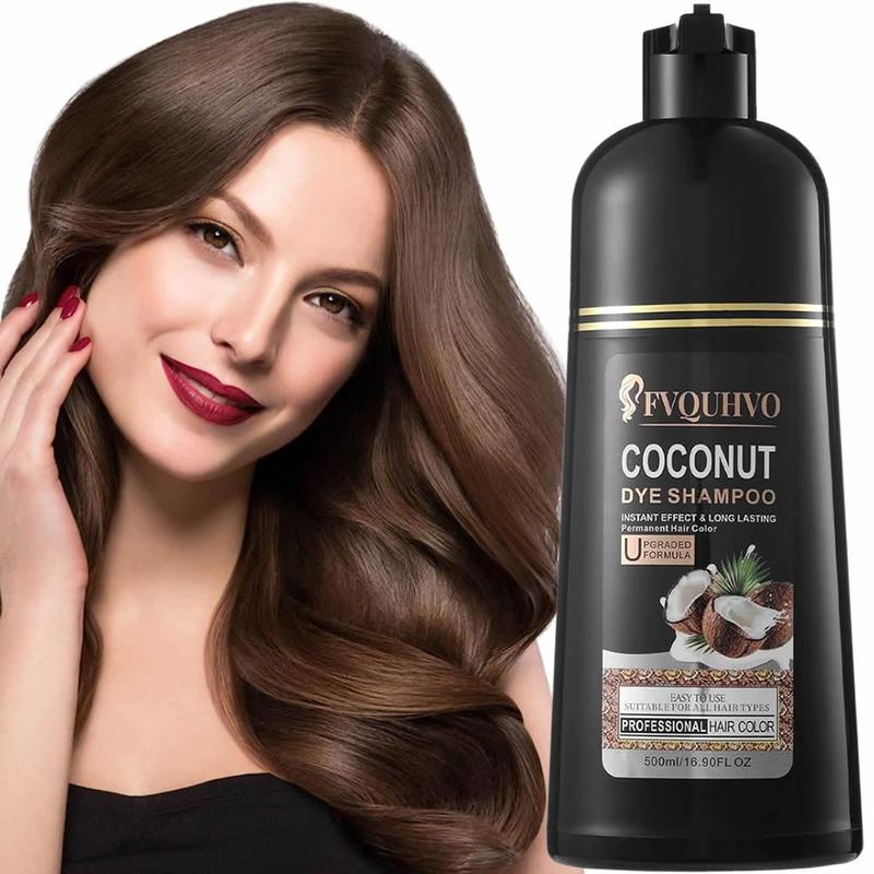 Coconut Oil Hair Colour Shampoo,Botanical Extracts - Long Lasting,Ammonia Free Conditioner Mild Black Hair Colour Shampoo keracolor Haircare brown  hair color dark brown