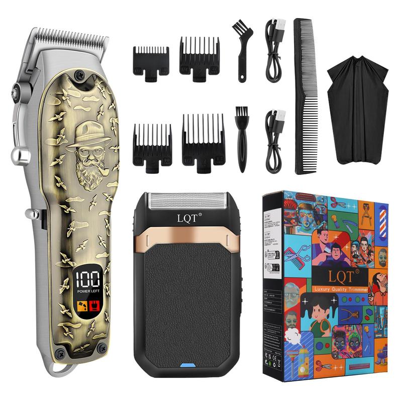 Professional Barber Clipper Razor Kit, 1 Box Rechargeable Electric Hair Trimmer & Accessories, Men's Grooming Essential, Great for Barbershop Salon Home Use, Christmas Gift, Barber Kit, Hair Cutting Machines