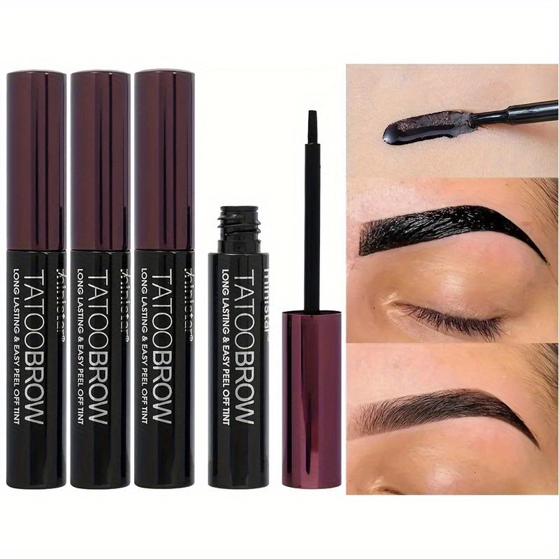 3pcs Waterproof Semi-Permanent Eyebrow Gel - Long-Lasting Tattoo, Easy Peel-Off, Sweatproof Brow Tint For Flawless Brows