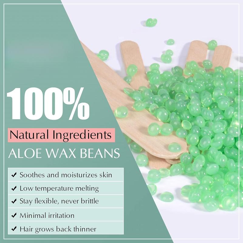 2.5lb Aloe Wax Beads - Hard Wax Beans for Coarse Hair Removal, Gentle Large Refill for Wax Warmer Kit, At-Home & Professional Smooth Waxing for   Brazilian Bikini  Eyebrow