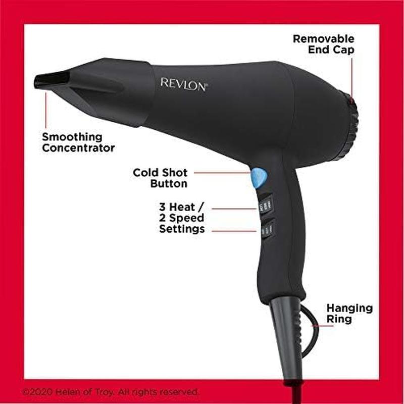 Revlon 1875W Smooth Brilliance AC Motor Hair Dryer | for Shiny, Smooth Hair Helen of Troy