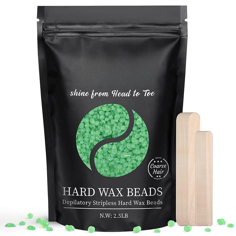 2.5lb Aloe Wax Beads - Hard Wax Beans for Coarse Hair Removal, Gentle Large Refill for Wax Warmer Kit, At-Home & Professional Smooth Waxing for   Brazilian Bikini  Eyebrow