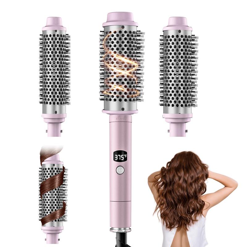 Hair Curler, 1 Set Hair Curling Wand Including 3 Counts 1.25 1.5 1.75 Inch Brush Head, Professional Hair Styling Tool for Home & Salon Use