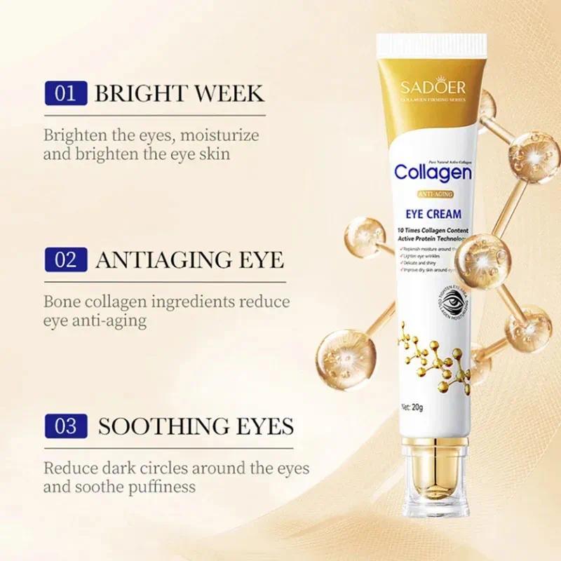 Instant Eye Bag Removal Cream Collagen Anti-Wrinkle Fade Fine Lines Firming Skin Anti Dark Circle Puffiness Brighten Eye Care