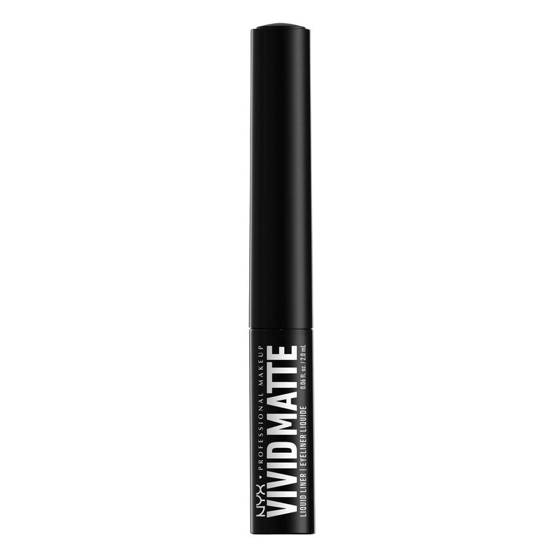 Vivid Matte Liquid Liner, Smear-Resistant Eyeliner with Precise Tip, Black, NYX Professional Makeup