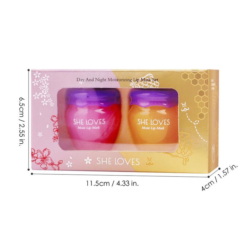 Day & Night Moisturizing Lip Mask, 2 Counts set Jelly Lip Mask, Lip Moisturizer for Dry Lips, Overnight Lip Sleeping Mask, Deeply Hydrate & Comfort Lip Skin, Hydrating & Nourishing Lip Care Skincare Gifts