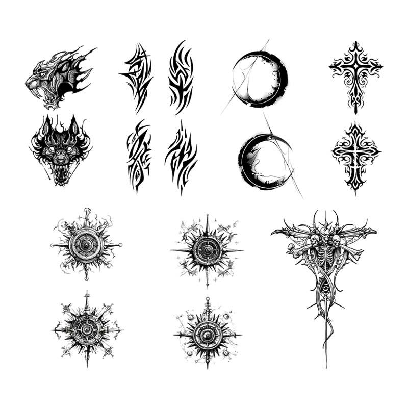 Creative Fake Tattoo Sticker, 7 Counts set Long Lasting Waterproof Temporary Tattoo, Body Art Decoration for Men & Women