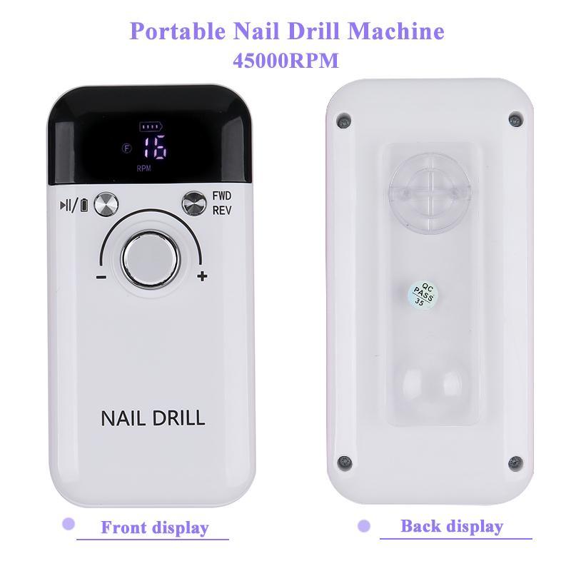 Professional Electric Nail Drill Machine, 1 Set Portable Nail File Manicure Tools, Rechargeable Nail Drill for Gel Nails Polish, Nail Supplies