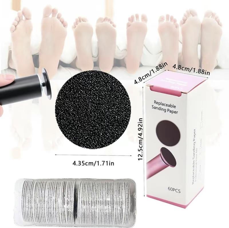 Electric Foot Callus Remover,Speed Adjustable Professional Pedicure Machine with 60 PCS Replacement Sandpaper Disks and Brush, Foot Care Tool to Remove Dry, Dead,Hard, Cracked Skin&Calluses Manicure Nail Nail Care Cutics Nail Art