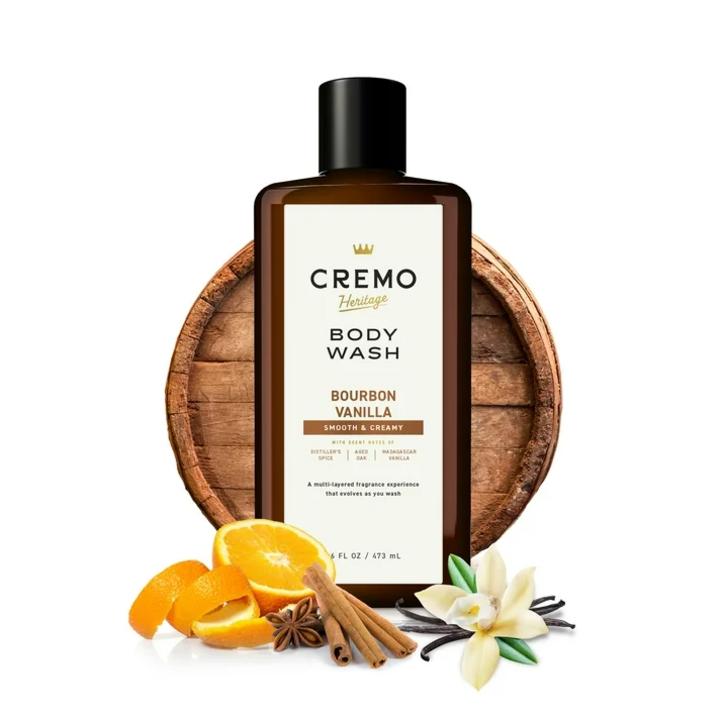 Cremo Mens Body Wash, 16 Oz, Bourbon Vanilla Scent