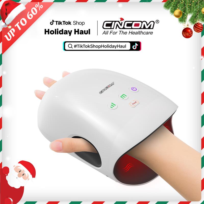 CINCOM Portable Hand Massager with Comfort Heat - Cordless, Adjustable Settings, Auto-Off, Perfect Gift for Families, Men & Women - Ideal for Black Friday, Thanksgiving, Christmas, Birthdays & More