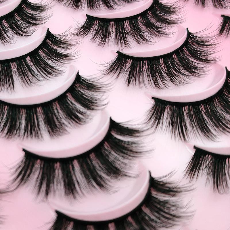 Long Fluffy D Curl Lash Clusters False Eyelashes for Music Festival Makeup, Wispy Curling Faux Strip Eyelash, Eye Cosmetic Tools, Lash Clusters for Summer Lash Mini Makeup