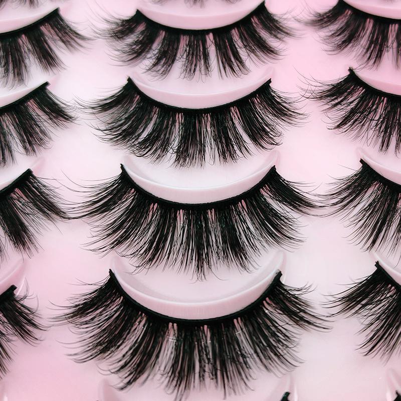 Long Fluffy D Curl Lash Clusters False Eyelashes for Music Festival Makeup, Wispy Curling Faux Strip Eyelash, Eye Cosmetic Tools, Lash Clusters for Summer Lash Mini Makeup