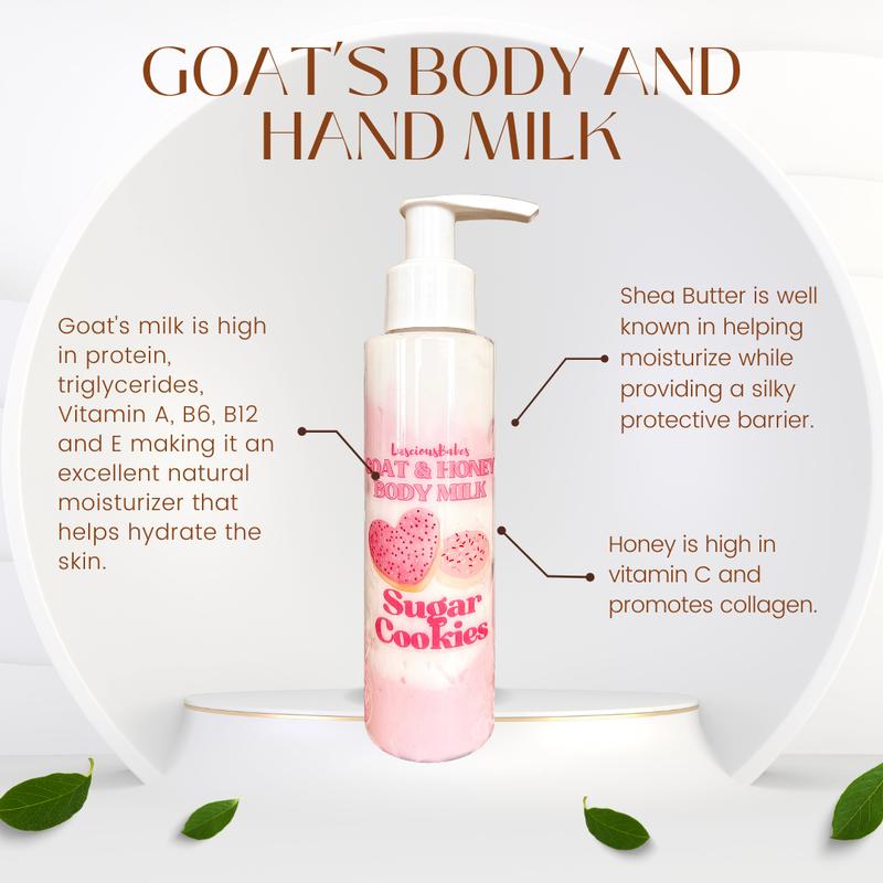 Pistachio Salted Caramel Goat Body Milk - lightweight, fast-absorbing, non-greasy, hydrating, moisturizing creamy lotion