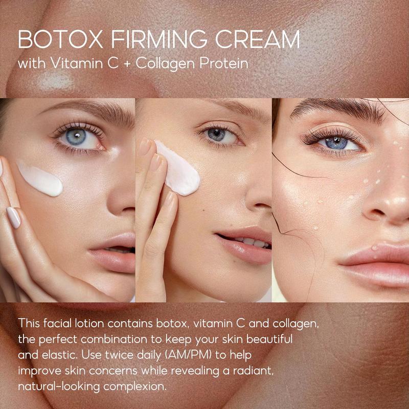 Botox Firming Cream, Moisturizing Facial Massage Cream, Refreshing and Non-greasy Day and Night Face and Neck Care Cream for Men and Women, Christmas Gift