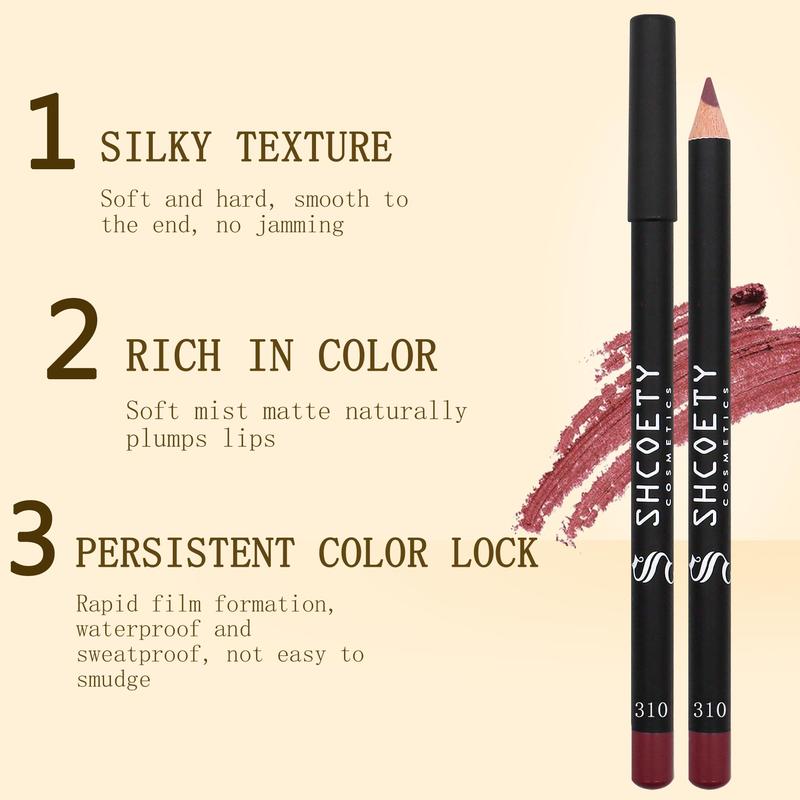 Long Lasting Lip Liner, 1 Count Waterproof Lip Liner, Easy Coloring Lip Liner Pen, Moisturizing Matt Finish Lip Liner