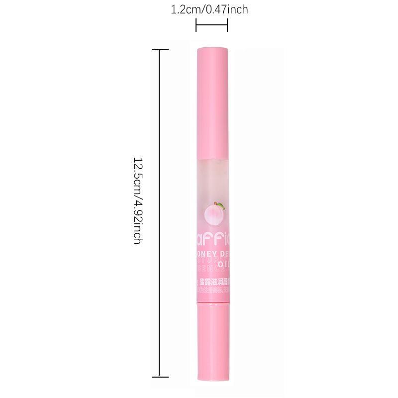 Peach Flavor Lip Serum, 2 Counts set Moisturizing Lightweight Non-greasy Lip Oil, Hydrating Lip Care Product for Women & Girls