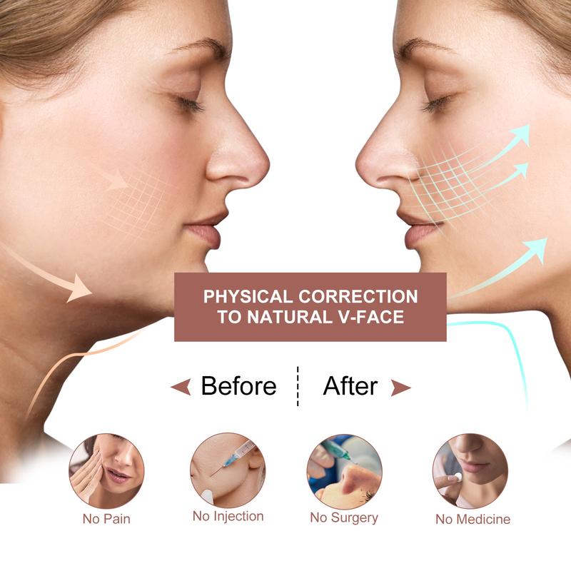 JUSRON Double Chin Reducer V Line Face Lifting Tape Face Strap, Soft Silicone Chin Strap Face Shaper to Removing Double Chin for Women and Men