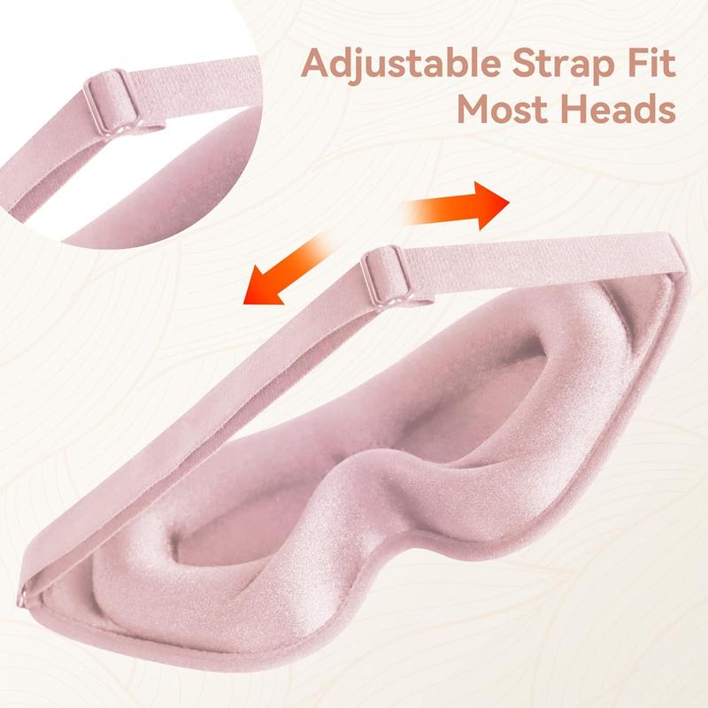 Sleep Mask for Men Women,Upgraded 3D Deep Contoured Eye Covers for Sleeping with Adjustable Strap,Block Out Light, Soft Comfort Eye Shade Cover for Travel Yoga Nap (2, Pink)