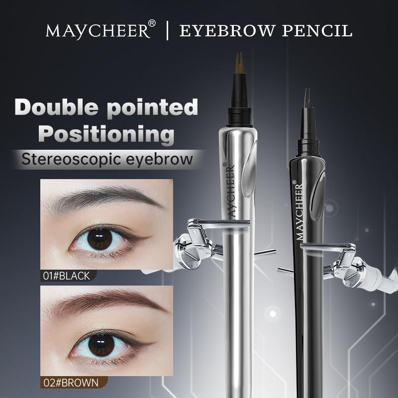 MAYCHEER Waterproof and sweat-proof eyebrow pencil with 2 prongs for natural, hair-like brows that last all day Makeup Cosmetic、Halloween and Christmas gifts