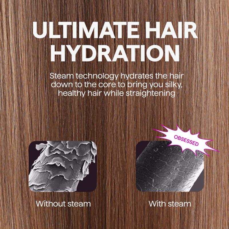 Wavytalk Pro Steam Straightener Brush-Ultimate Hair Hydration and 3X Faster Straightening