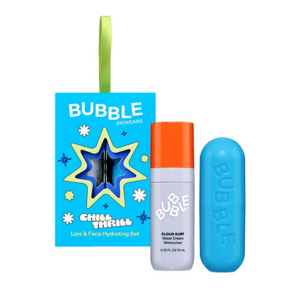 Bubble Skincare Chill Thrill Holiday Gift Set | Includes Cloud Surf Moisturizer & Mint Lip Balm, For All Skin Types