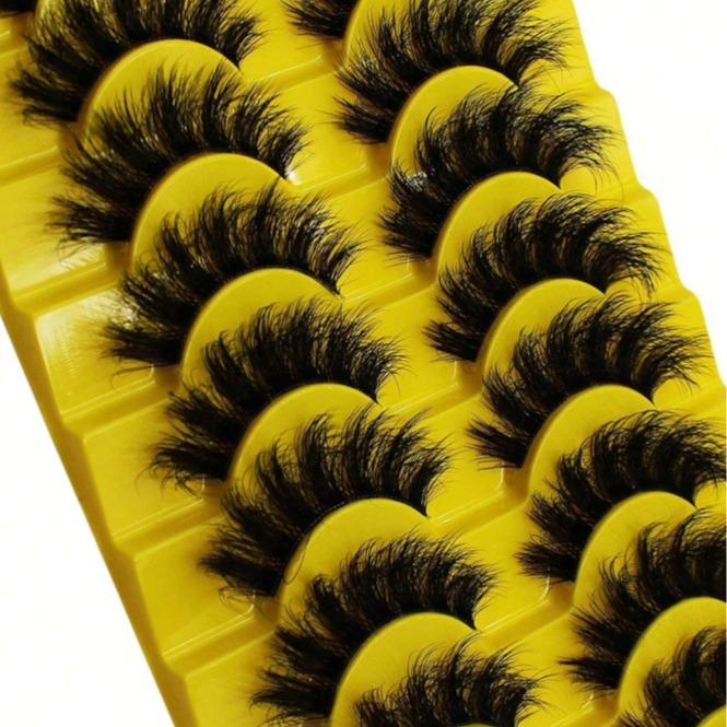 10Pairs 3D Fluffy False Eyelashes For Dramatic Fake Eyelashes Messy False Eyelashes Fluffy Thick Lashes