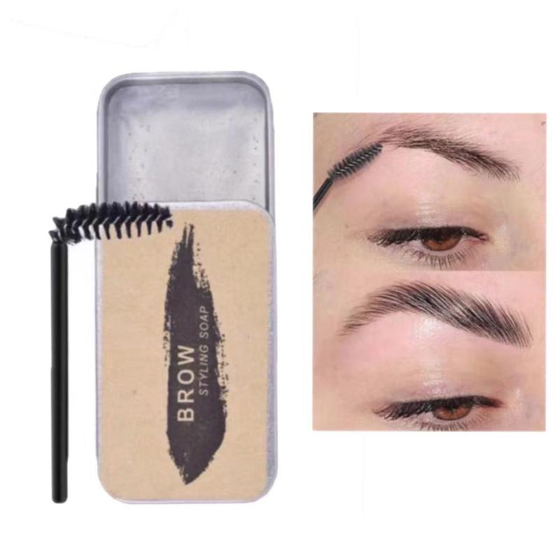 Eyebrow Styling Soap with Eyebrow Brush, 1 Set Eyebrow Shaping Wax Cream & Eyebrow Brush, Long Lasting Eyebrow Gel Eye Brow Stereotyped Cream