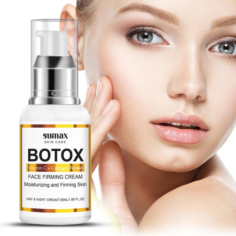 Botox Firming Cream, Moisturizing Facial Massage Cream, Refreshing and Non-greasy Day and Night Face and Neck Care Cream for Men and Women, Christmas Gift