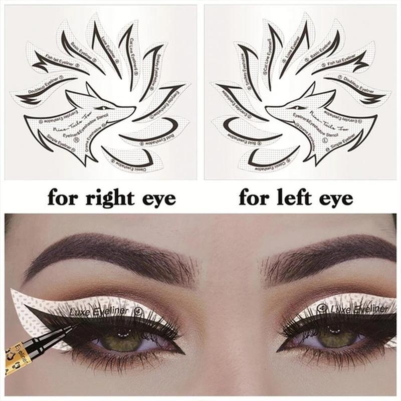 Eyeliner Stencil Stickers, Eyeshadow Eyeliner Auxiliary Tool, Eyeshadow Eye Brow Stamp Stencils Eyebrow Template for Eyebrow Shaping, Grooming, Tinting, Eye Cosmetic Stickers, Christmas Gift