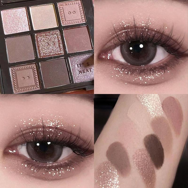 9 Color Eyeshadow Palette, Flame Earth Color Eye Shadow Plate, Long Lasting High Gloss Eye Shadow Makeup Products, Multifunctional Makeup Palette