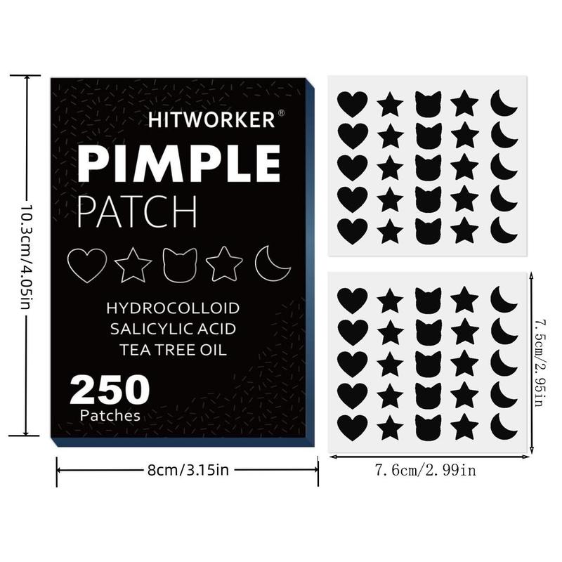 Pimple Patch, 250pcs box Heart & Star Shaped Acne Cover Patch, Hydrocolloid Acne Patches, Skin Care Product for Women & Men, Christmas Gift