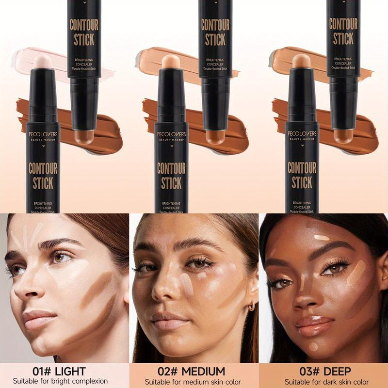 Double-Headed Contouring Stick - Contour Creams for Three-Dimensional Nose Bridge Shadow, V Face, and High Nose Bridge Face Makeup with Dual-Purpose Concealer and Highlighter